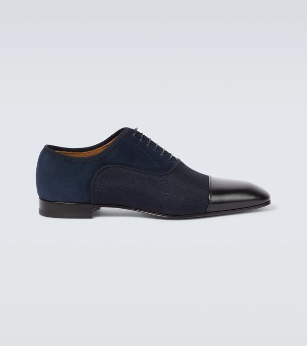 Christian Louboutin Greggo leather-trimmed Oxford shoes | LYBSTORE