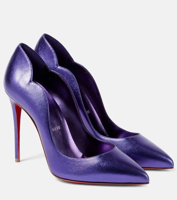 Christian Louboutin Hot Chick 100 metallic leather pumps | LYBSTORE