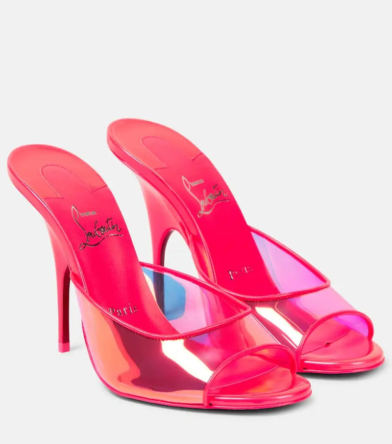 Christian Louboutin Just Arch PVC and patent leather mules