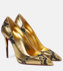 Christian Louboutin Kate 100 snake-print leather pumps | LYBSTORE