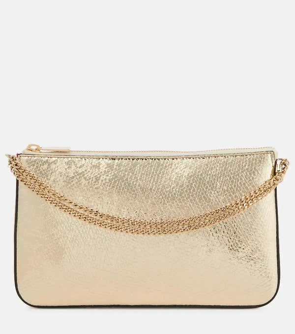 Christian Louboutin Loubila metallic leather clutch | LYBSTORE