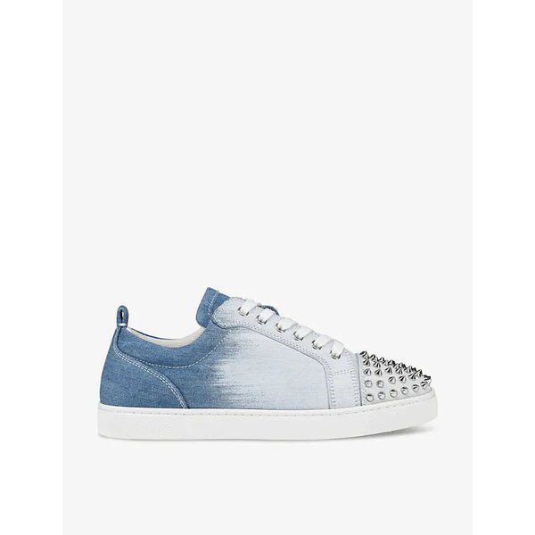 Christian Louboutin Louis Junior spike-embellished denim low-top trainers