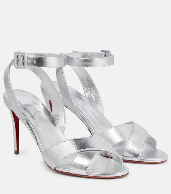 Christian Louboutin Mariza 85 metallic leather sandals | LYBSTORE