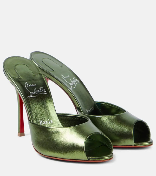 Christian Louboutin Me Dolly 100 metallic leather mules | LYBSTORE