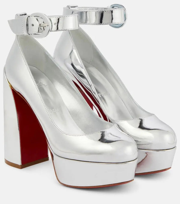 Christian Louboutin Movidastrap metallic leather pumps | LYBSTORE