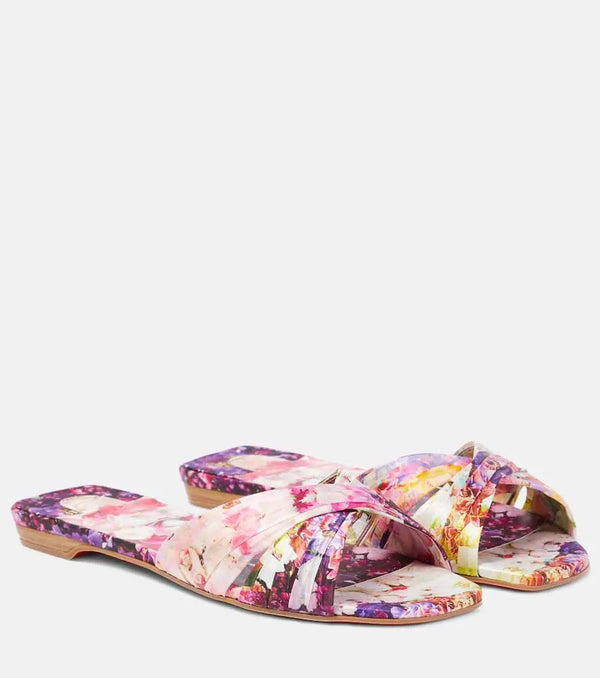 Christian Louboutin Nicol Is Back floral satin slides | LYBSTORE