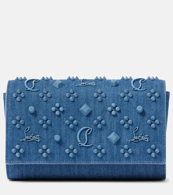 Christian Louboutin Paloma denim clutch | LYBSTORE