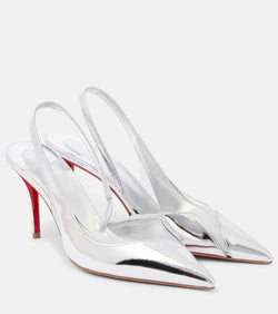 Christian Louboutin Posticha 80 metallic leather slingback pumps