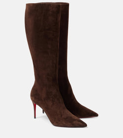 Christian Louboutin Pumppie 85 suede knee-high boots