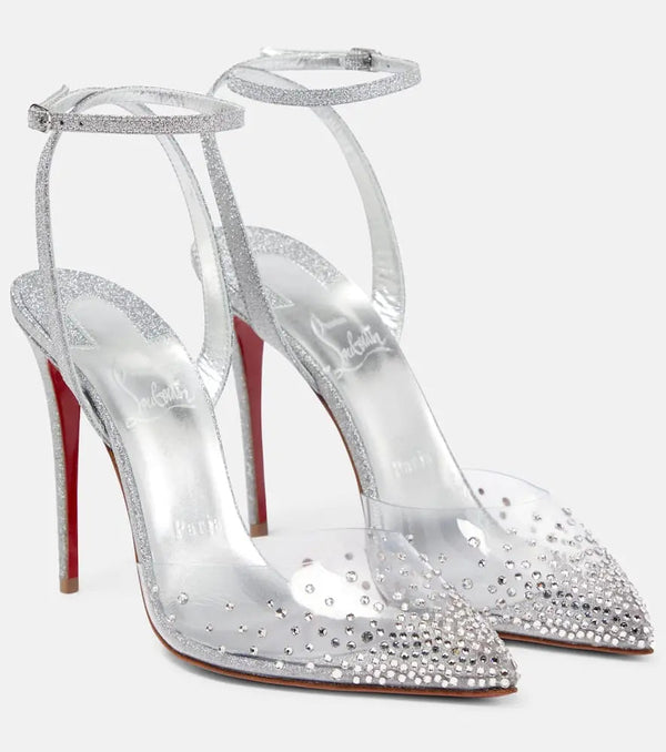 Christian Louboutin Spikaqueen embellished PVC pumps | LYBSTORE