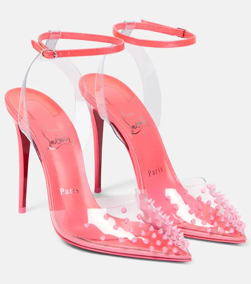 Christian Louboutin Spikoo 100 PVC and leather pumps