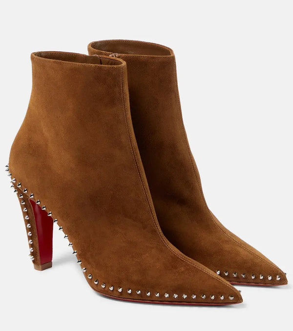 Christian Louboutin Vidura studded suede ankle boots | LYBSTORE