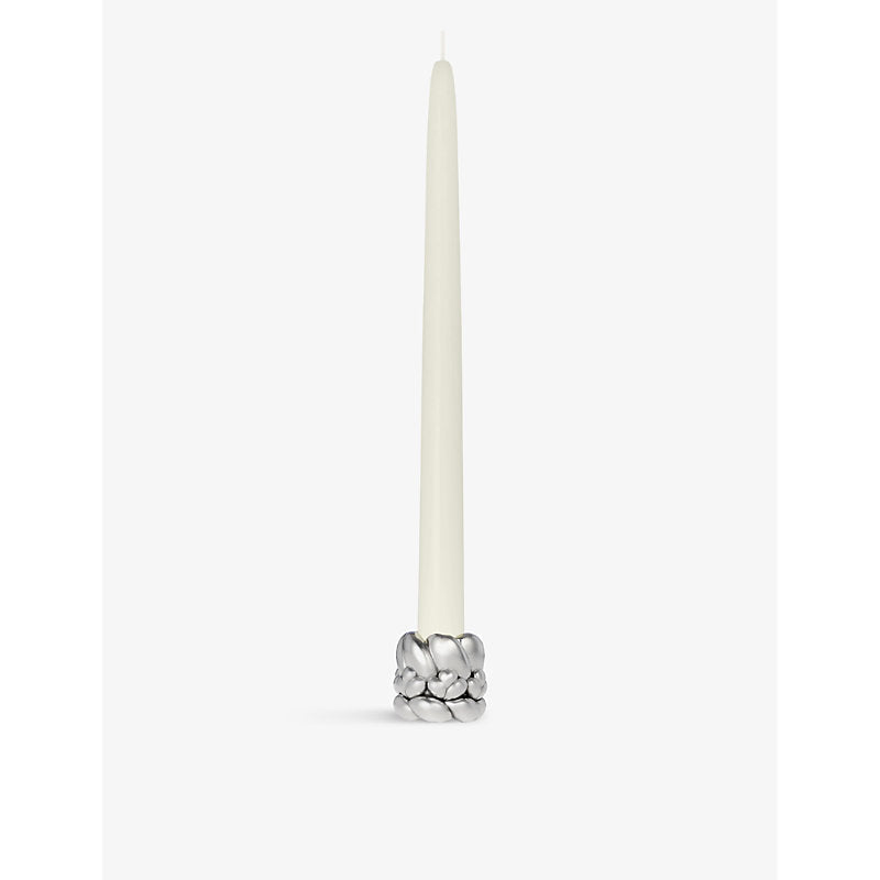 Christofle Babylone silver-plated candle holder with candle 2.2cm