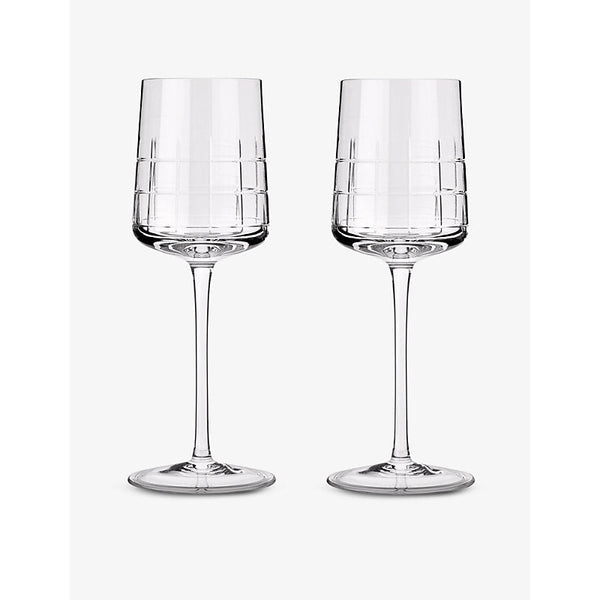 Christofle Graphik crystal-glass white wine glasses set of two