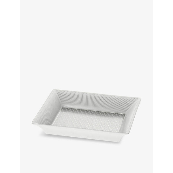 Christofle Malmaison Platinum-trim porcelain trinket tray 20cm | LYBSTORE