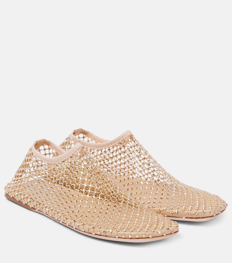 Christopher Esber Minette crystal-embellished mesh slip-on shoes