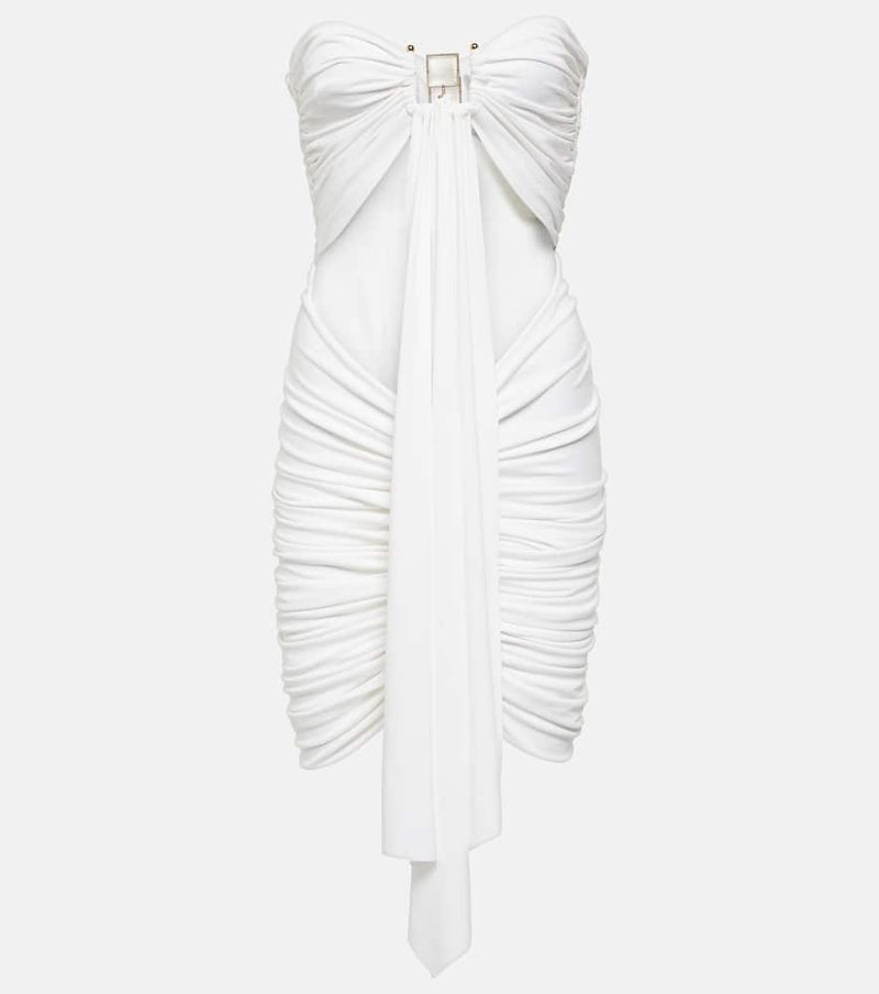 Christopher Esber Ring-detail ruched cutout minidress