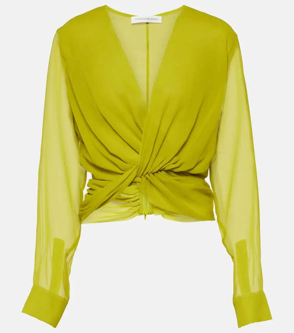 Christopher Esber Springs silk georgette blouse | LYBSTORE