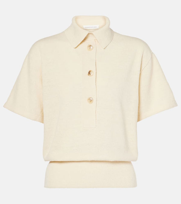 Christopher Esber Straccio linen and silk-blend polo shirt