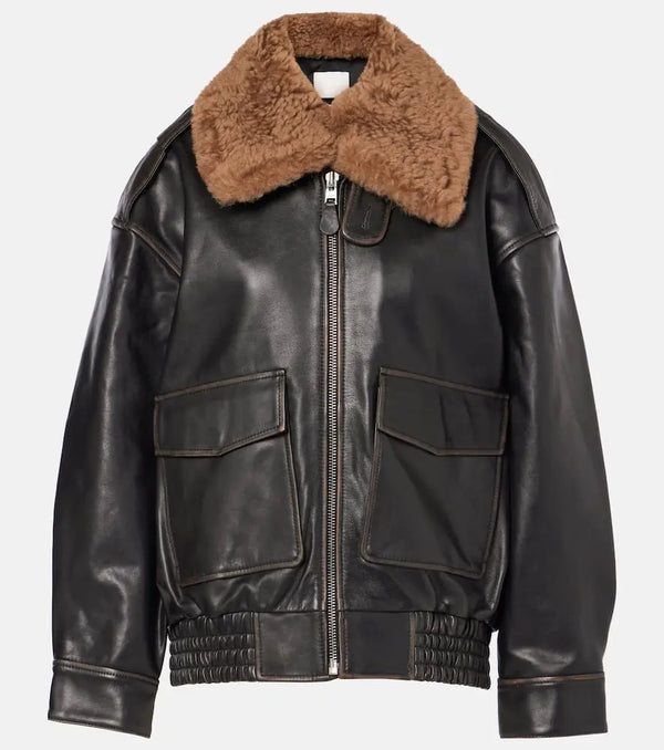 Citizens of Humanity Santiago shearling-trimmed leather jacket