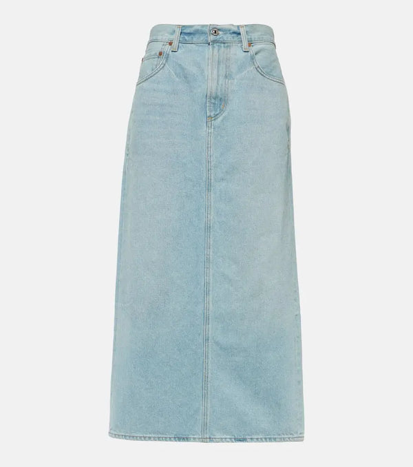 Citizens of Humanity Verona mid-rise denim midi skirt | LYBSTORE