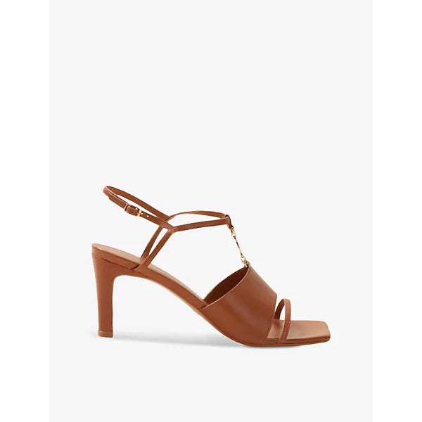 Claudie Pierlot Branded square-toe leather heeled sandals