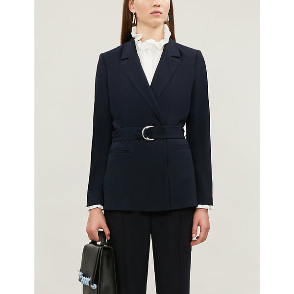 Claudie Pierlot Buckled regular-fit crepe blazer | LYBSTORE