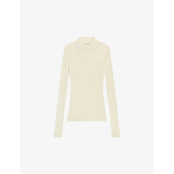 Womens Claudie Pierlot High-neck slim-fit wool top