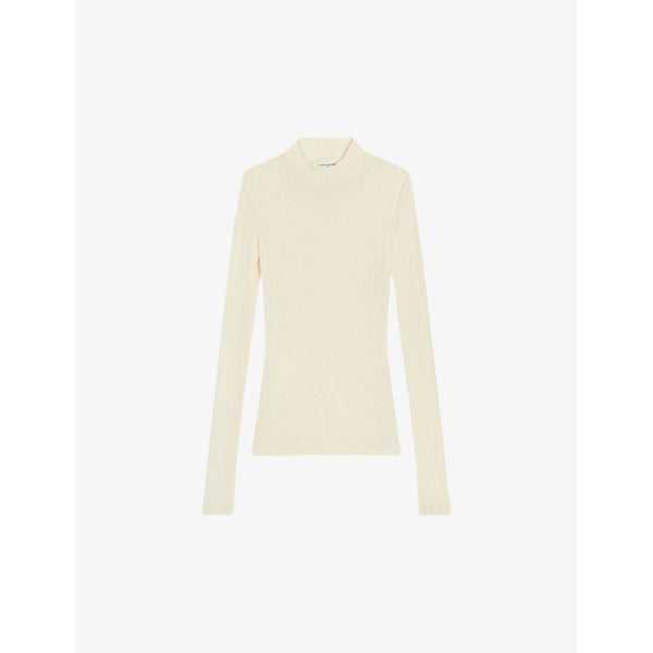 Womens Claudie Pierlot High-neck slim-fit wool top