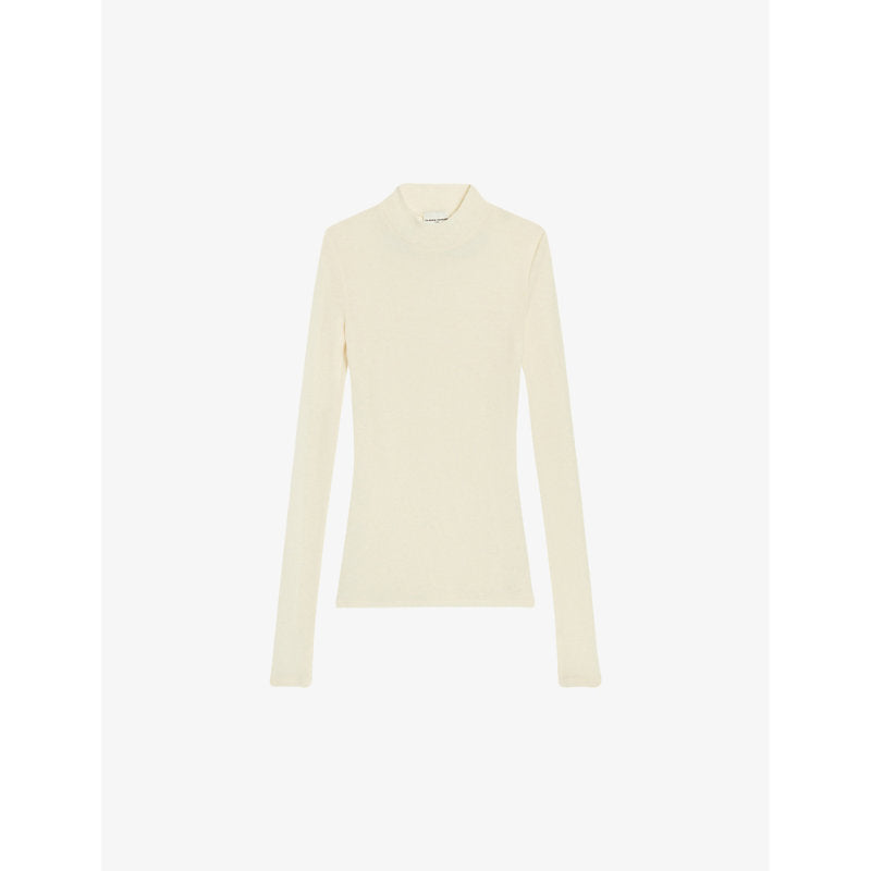 Womens Claudie Pierlot High-neck slim-fit wool top