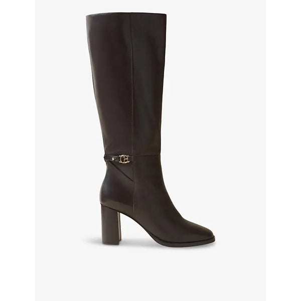 Claudie Pierlot Logo-buckle heeled leather knee-high boots