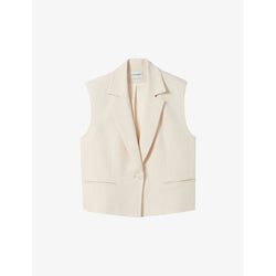 Womens Claudie Pierlot Notch-lapel sleeveless stretch-woven blazer