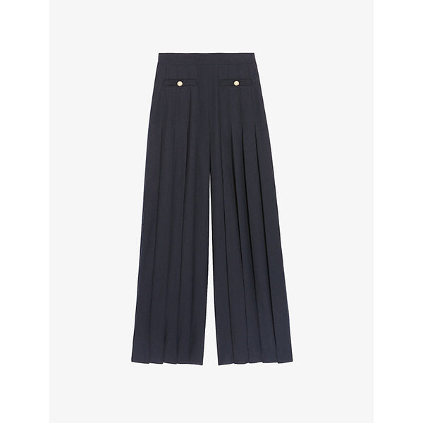 Womens Claudie Pierlot Please high-rise flared-leg woven trousers