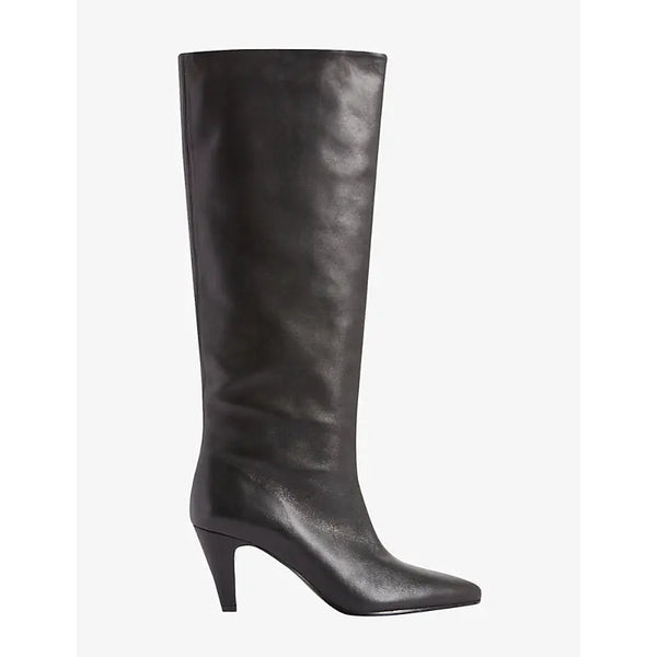 Claudie Pierlot Pointed-toe leather knee-high boots