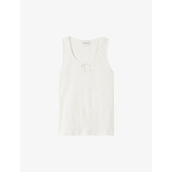 Womens Claudie Pierlot Pointelle-embroidered sleeveless cotton top