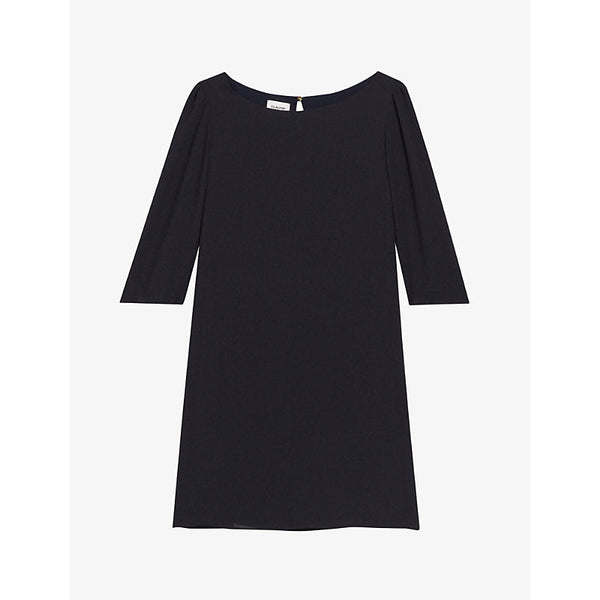 Womens Claudie Pierlot Rififi round-neck 3/4-length sleeve woven mini dress