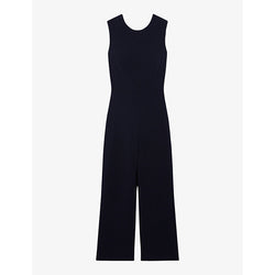 Womens Claudie Pierlot Round-neck sleeveless regular-fit woven jumpsuit