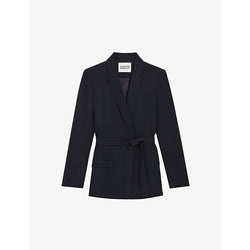 Claudie Pierlot Self-tie tailored-collar regular-fit woven blazer