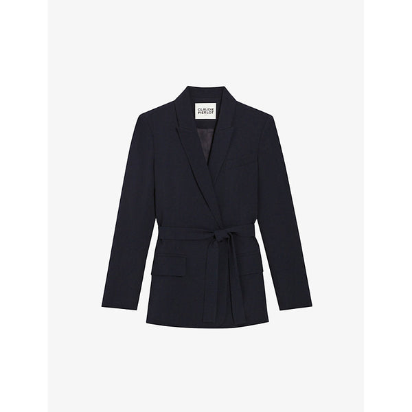 Womens Claudie Pierlot Self-tie tailored-collar regular-fit woven blazer