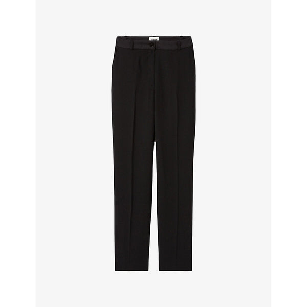 Womens Claudie Pierlot Slim-fit mid-rise woven trousers