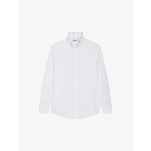  Claudie Pierlot Victorian ruffled-collar cotton shirt