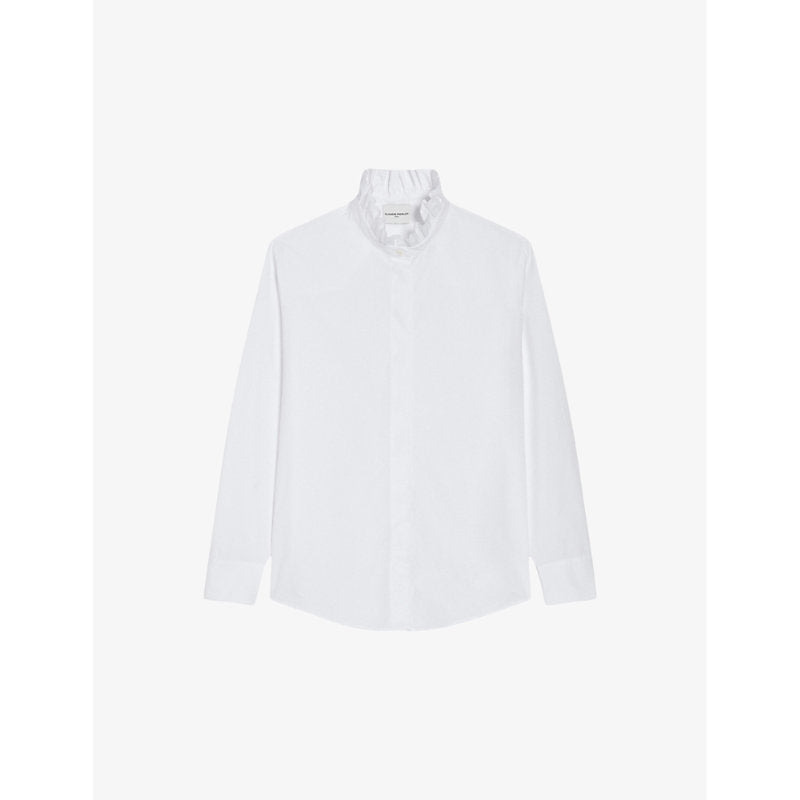  Claudie Pierlot Victorian ruffled-collar cotton shirt