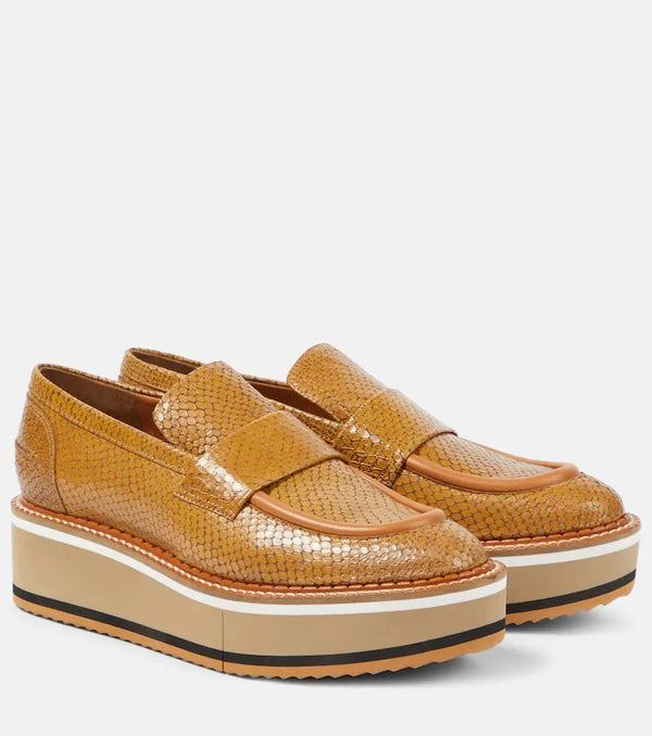 Clergerie Bahati croc-effect leather platform loafers | LYBSTORE