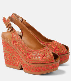 Clergerie Dylan leather platform wedges