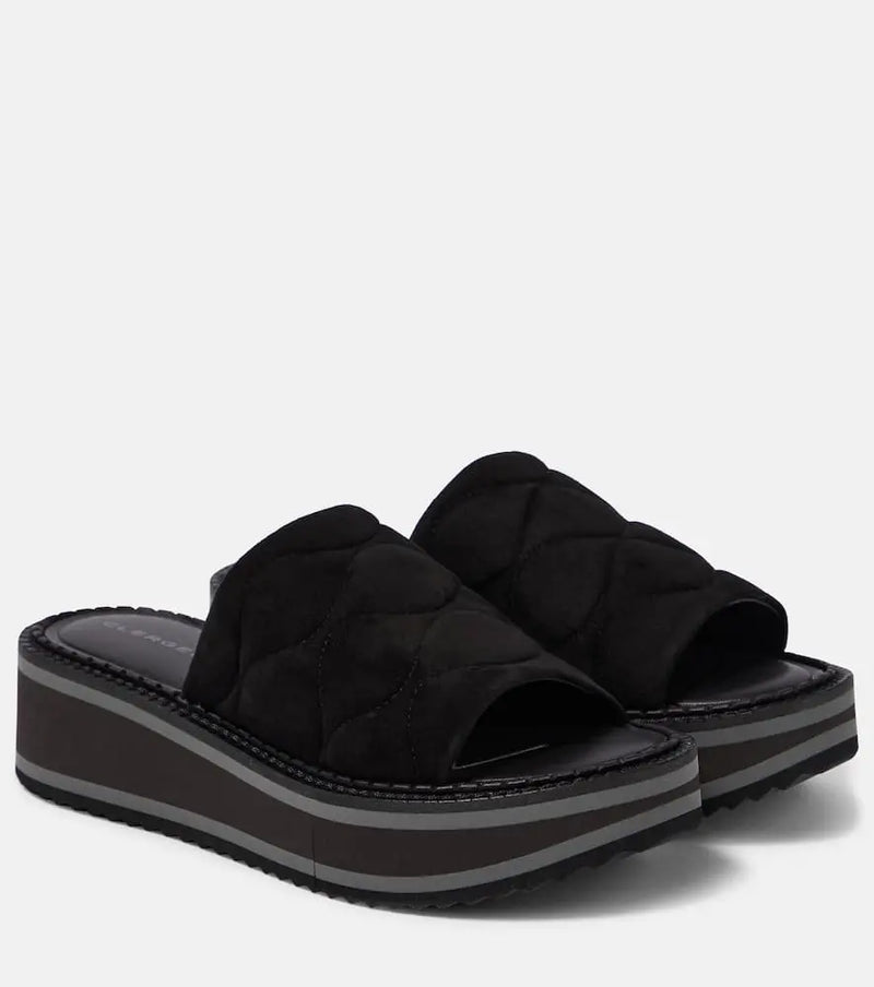 Clergerie Fast suede platform slides