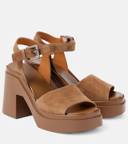 Clergerie Nelio leather and suede platform sandals