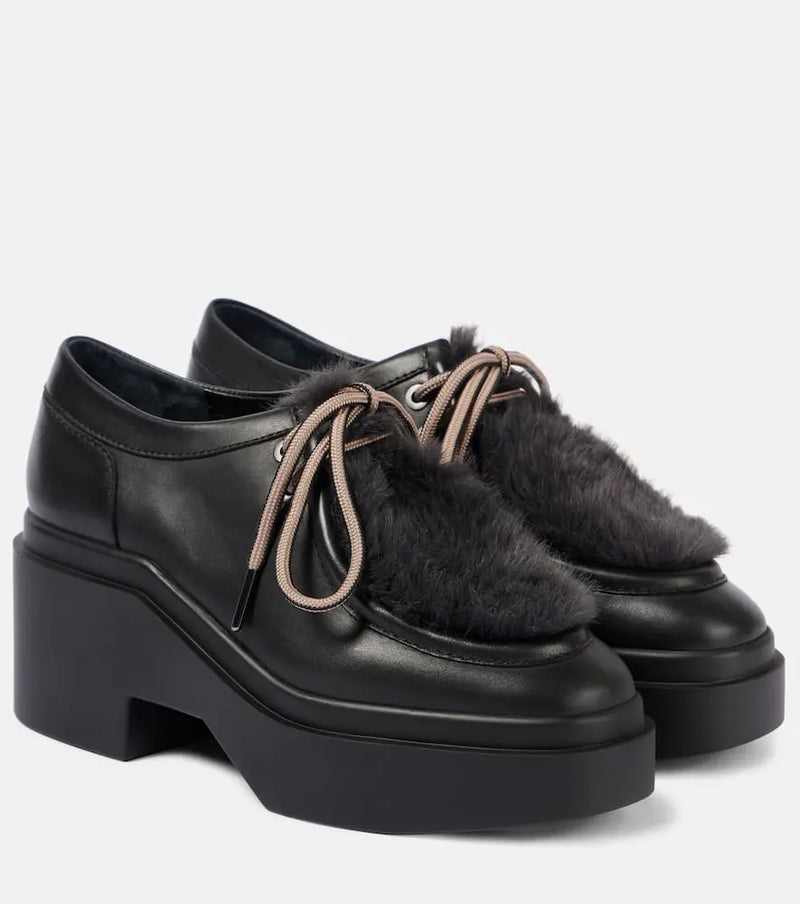 Clergerie Norton leather platform flats