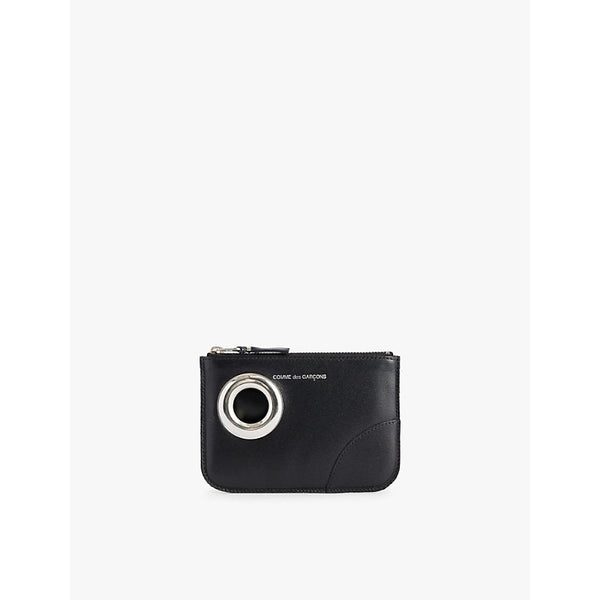  Comme Des Garcons Eyelet branded leather wallet