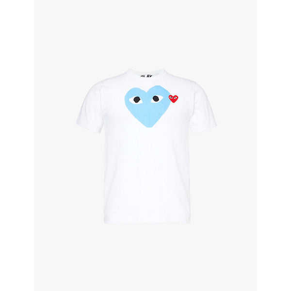 Comme Des Garcons Play Big and Small Heart brand-appliqué cotton-jersey T-shirt