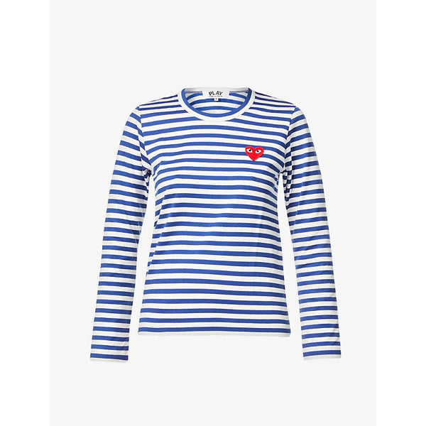 Comme Des Garcons Play Heart-appliqué cotton-jersey top | LYBSTORE